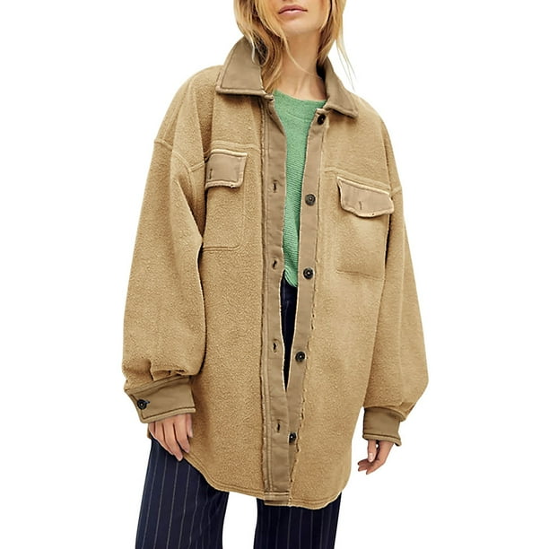 QUHSWomen Solid Color Loose Short Embroidered Thick Jacket Coat QUHSWomen Solid Color Loose Short Embroidered Thick Jacket Coat